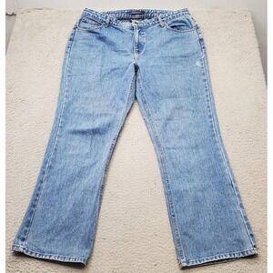 Bill Blass Jeans Womens Size 16 Blue Denim Signature Fit High Waisted‎ Flare Leg